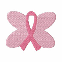 Ruban brodé de papillon de cancer du sein