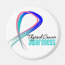Ruban de grunge de conscience de cancer de la thyr magnets pour réfrigérateur