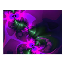 Rubans violets et magenta de lutin pourpre - cartes postales