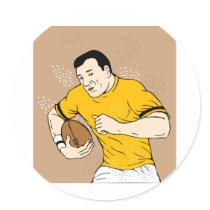 Rugbyspieler, der den Ball führend läuft