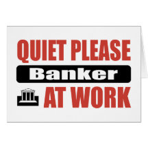 Ruhe-bitte Banker bei der Arbeit Grußkarten