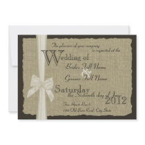 Rustikale Bogen-und Leinwand-Hochzeit Einladung