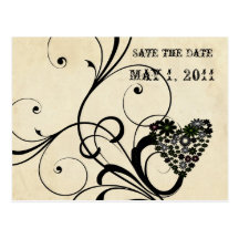 Rustikaler Chic-Pergament-Blick Save the Date Postkarten