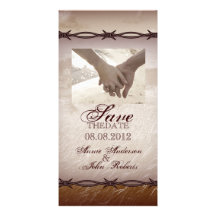 Rustikales Land, das SaveTheDate Fotokarte Wedding
