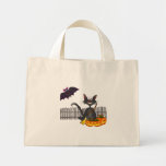 Sac de Halloween de chat noir et de batte