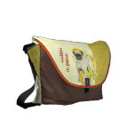 Sac messenger à aquarelle de carlin sacoches