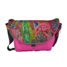 Sac messenger à fleur de broderie besace