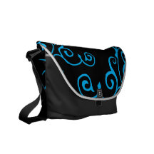 Sac messenger (cyan) à bois d'ébène de Cirrus Besace