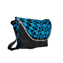 Sac messenger (cyan) à bois d'ébène de Triagonal Besaces