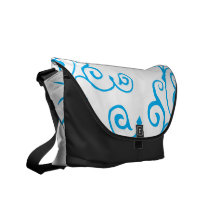 Sac messenger (cyan) à ivoire de Cirrus Besaces