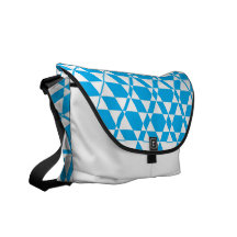 Sac messenger (cyan) à ivoire de Triagonal Sacoche