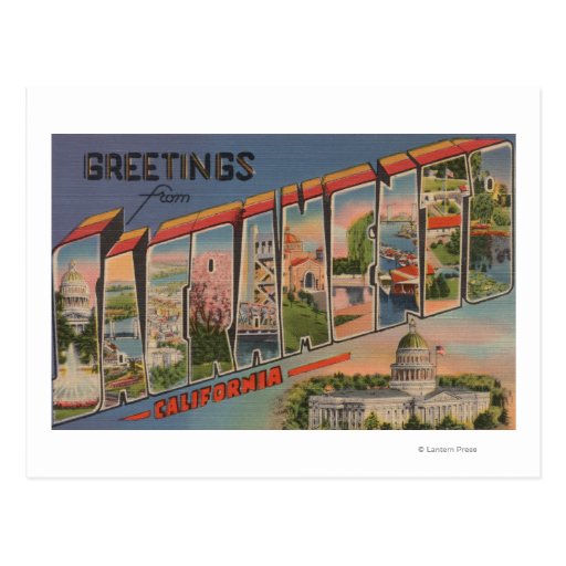Sacramento, CaliforniaLarge Buchstabe-Szenen Postkarte