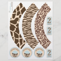 Safari-Jungen-BLAUE Kuchen-Verpackung 2 Individuelle Flyer