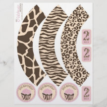 Safari-Mädchen-Kuchen-Verpackung 2 Flyerdesign