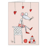 Saint-Valentin de souris d'amour Cartes De Vœux