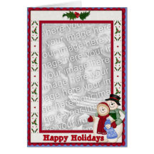 Salutations de famille de neige cartes