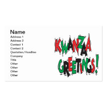 Salutations de Kwanzaa Cartes De Visite Personnelles