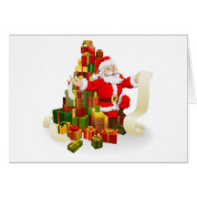 Sankt mit Geschenkliste Karten