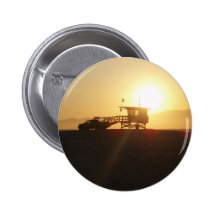Santa Monica au coucher du soleil Badge Avec Épingle
