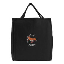 Saut d'agilité de corgi sacs brodés