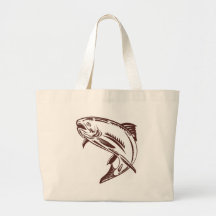 sauter de truite d'isolement sur le blanc sacs fourre-tout