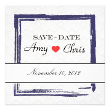 Save the Date Einladung -- Asiatische blaue Hochze