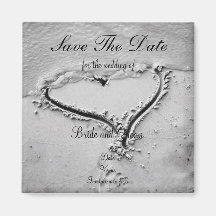 Save the Date Strand-Herz Magnete
