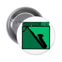 Saxophon-Felsen! Anstecknadelbuttons
