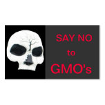 say no to gmo's - skull business card template