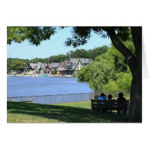 Scène de rangée de Boathouse Carte De Vœux