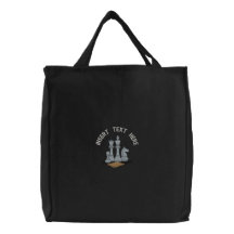 Schach gestickte Tasche
