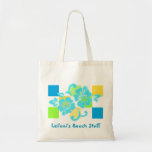 Schachbrett-Hibiskus-Strand-Taschen