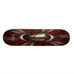 Schädel auf rotem Hintergrund-Skateboard Personalisierte Decks