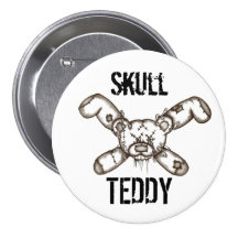 Schädel-Teddybär, SCHÄDEL-TEDDYBÄR Anstecknadelbutton