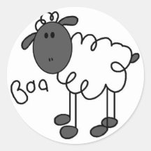 Schaf-Strichmännchen-Aufkleber