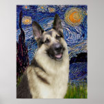 Schäferhund 9 - sternenklare Nacht (vertikal) Posterdrucke