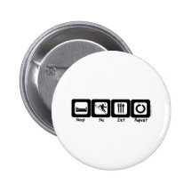 Schlaf-Ski essen Wiederholung Buttons