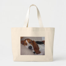 Schläfriges Basset Hound Einkaufstasche