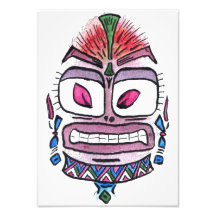 Schlechtes Idol - Stammes- Aquarellkarikatur Photodrucke