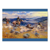 Schleifen Charless M. Russell und schnelles Horses Karte