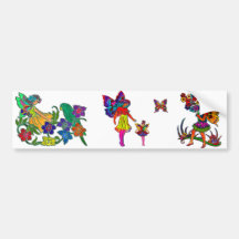 Schmetterlings-Mädchen-Blumenschmetterling Autosticker