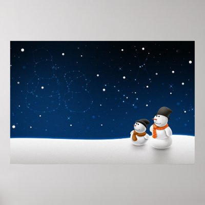 Schnee-Mann-Schnee-Kind Posters von vladstudio
