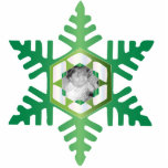 Schneeflocke-Foto-personalisierte Weihnachtsverzie Fotoausschnitt