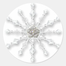 Schneeflocke-Juwel Runder Sticker