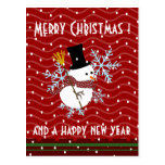 Schneemann kawaii Weihnachtsgrüße Postkarte