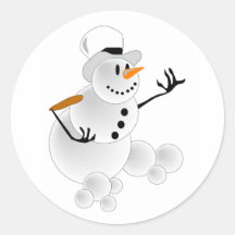 Schneemann Runder Sticker