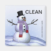 Schneemann-Weihnachtssauberer schmutziger Spülmasc Magnete
