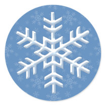 Schneiende Schneeflocke-blaue Winterurlaub-Aufkleb