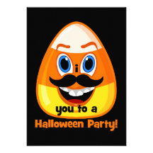 Schnurrbart candycorn Halloween Individuelle Einladung