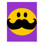 Schnurrbart-smiley (kundengerechte Hintergrundfarb Postkarten